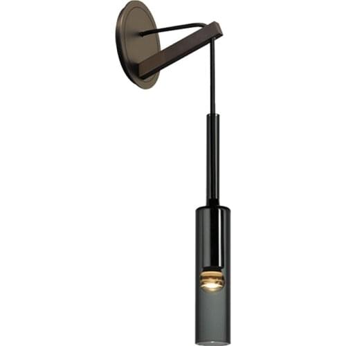 New Nordic Style Loft Copper Crystal Wall Lamp Creative Glass Bottle Design Parlor Bedroom Bedside Studio Wall Fixtures WF1020