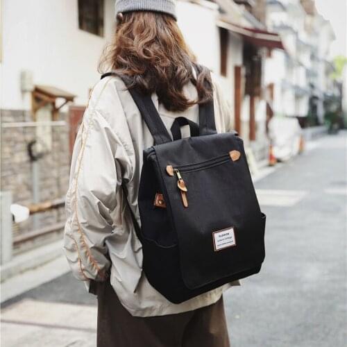 New Pure Color Waterproof Oxford Cloth Backpack Japanese Harajuku Style School Bag Large Capacity Outdoor Travel Bags Hot Sale