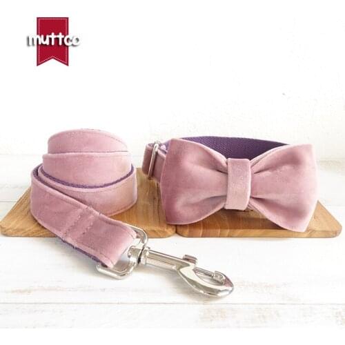 MUTTCO Customized dog collar leash set for pets THE BABY PINK engraved dog accessory pet puppy supplies 5 sizes UDC080