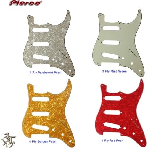 Pleroo Custom Guitar Parts - For US 62 Year 11 Screw Hole Standard stratocaster St SSS Guitar pickguard Scratch Plate