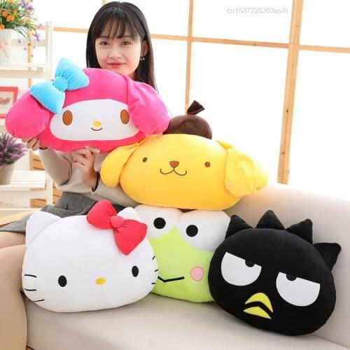38cm Sanrio Hello Kitty Pom Pom Purin Keroppi Badtz-maru Cartoon KT Cat Warm Hand Plush Pillow Doll Cushion Stuffed Plushie Toy