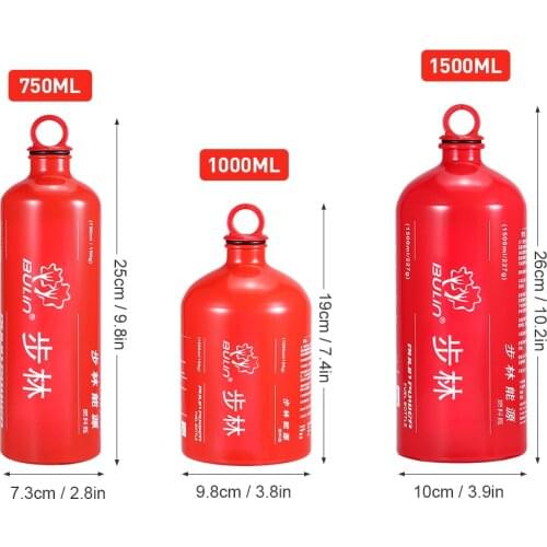Outdoor 1000ML / 1500ML Alcohol Liquid Gas Fuel Can Professional Camping Fuel Bottle Alcohol Petrol Kerosene Storage Bottle