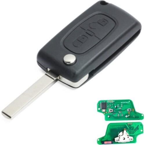 0523 Model 2 Button Flip Remote Key 433MHz ID46 Chip for Peugeot Expert Citroen DS3 Dispatch C4 Picasso 2009-2016