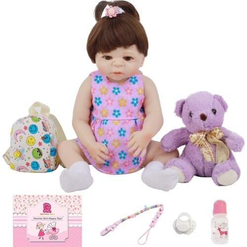 18'' 48 CM SIlicone Full Body Bebe Reborn Babies Doll Bath Toy Lifelike Newborn Princess Baby Doll Kid Toy Childrens Day Gifts