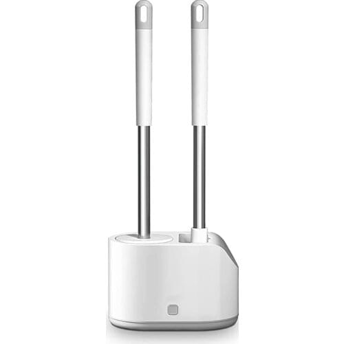 Toilet Brush and Holders, Toilet Brush, Bathroom Toilet Brush Set with Non-Slip Long PP Handle and Soft TPR Bristles