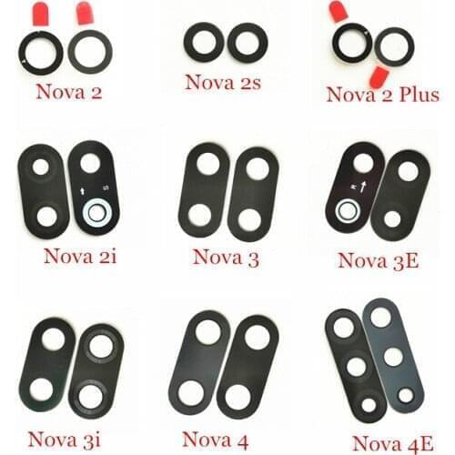 Rear Back Camera Glass Lens with Stickers For HUAWEI Nova 2 2S 2 Plus 2i Nova 3 3E 3i Nova 4 4E