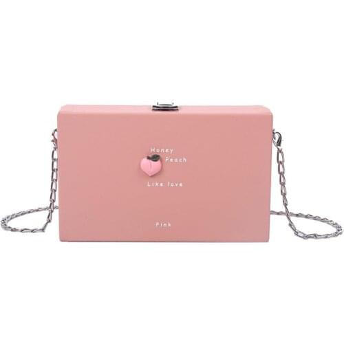 Fruit Color Box Bag for Women Fashion Handbag Avocado Girl Chain Shoulder Purse Ladies Designer Bag Peach Small Messenger Bags