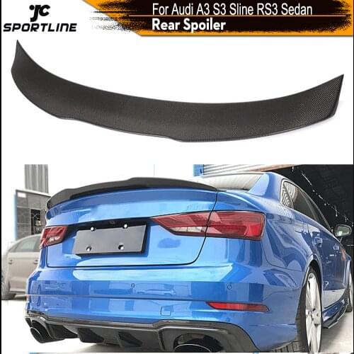 Rear Trunk Spoiler Boot Lip Wing Spoiler For A3 Sline S3 RS3 Sedan 2014 - 2019 Carbon Fiber