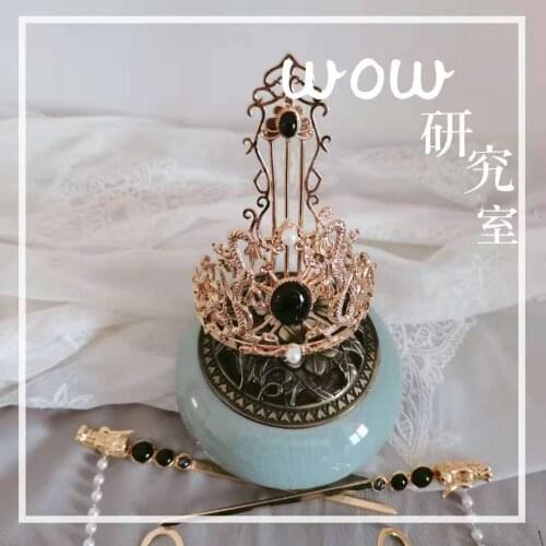 Anime Tian Guan Ci Fu Bai Wuxiang Hair Crown Men Women Student Long Tassle Hairpin Handmade Hair Accessories Xmas Cosplay Gifts