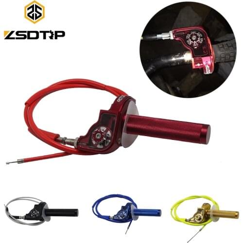 ZSDTRP Motocross CNC Aluminum Throttle Grip + Throttle Cable 22mm Quick Twister Motorcycle Modified Spare Parts