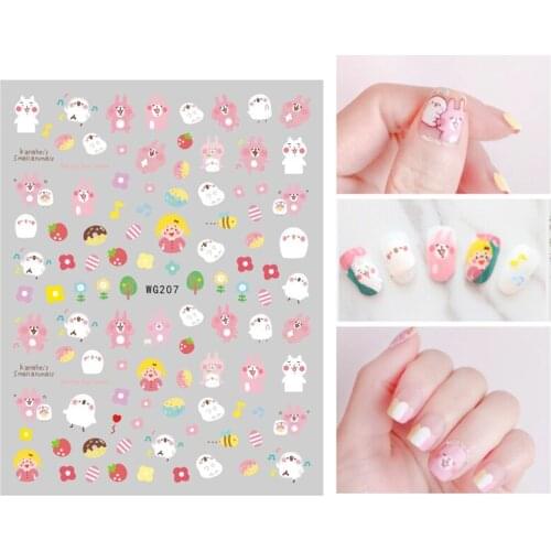 10PCS Chicken Duck Strawberry Flower Cartoon Cartoon Children Nail Art 3D Nail Art Decoration DIY Art Tool Nail Sticker