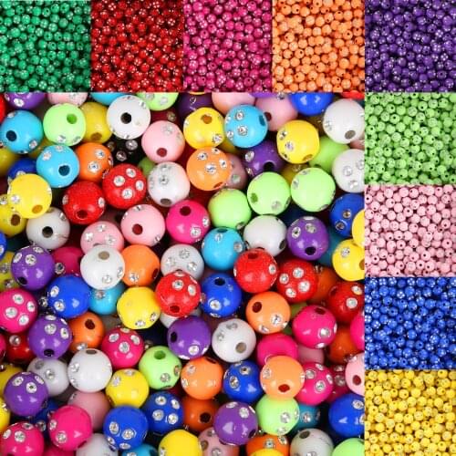 100pcs 8mm Multicolor Crystal Rhinestones Garment Acrylic Beads Loose Round Beads For DIY Craft Scrapbook Decoration