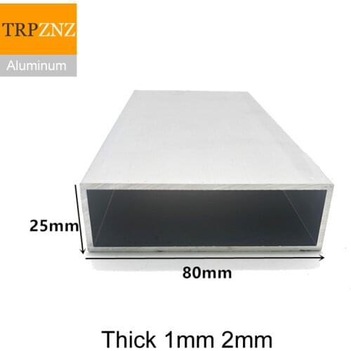 25x80mm,thick 1mm2mm,Rectangular aluminum tube profile,6063 Aluminum square pipe,Aluminum profile for decoration