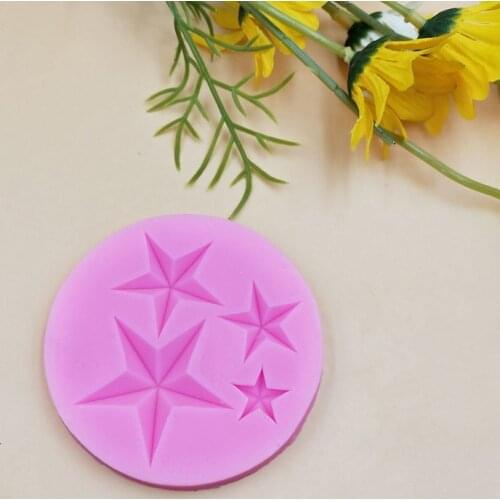 4 Cavities Pentagram Silicone Mold Cake Decorating Tools Special Shaped Bakeware Moulds