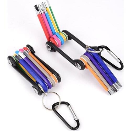 9 Pcs Colorful Allen Wrench Set Hex Plus Ball Head/Flat Head/Plum Blossom Type Hexagon Torque Wrench Bit Organizer