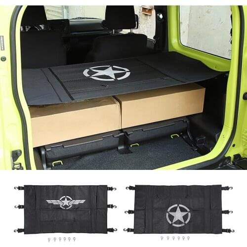 Car Luggage Carrier Trunk Curtain Cover Interior Accessories Black ABS/Canvas For Jimny 2019 Up Car Accessories