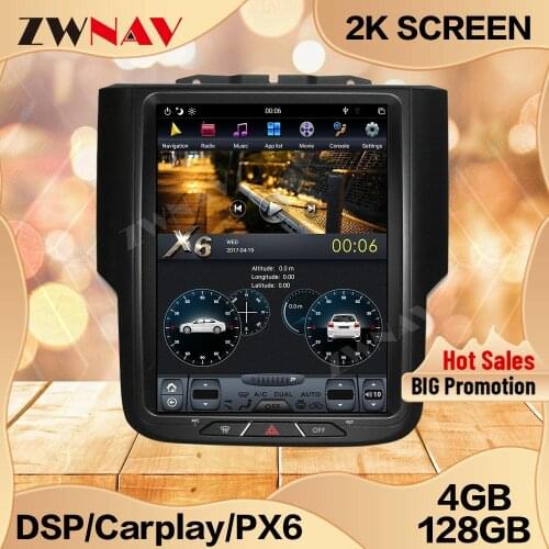 4+128GB Tesla Screen For Dodge RAM 1500 2500 3500 2014 2015 2016 2017 2018 Android 9 Unit Car Multimedia Player GPS Radio Stereo