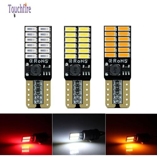 100PCS T10 W5W Canbus 194 4014 24SMD LED Auto Bulb Reading Clearance Parking Interior Light 6000K White ice blue Wholesale