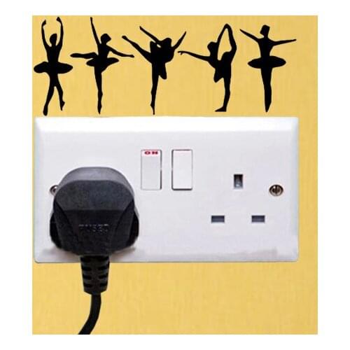 Ballet Girls Ballerina Fashion Vinyl Wall Stickers Light Switch Decals Decor 5WS1307