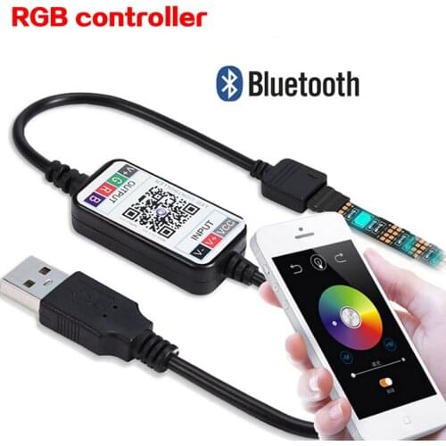 Bluetooth USB RGB Led Strip Remote Controller DC 5V-12V Wireless Remoter 4pin RGB Led Strip Lighting Tape Light
