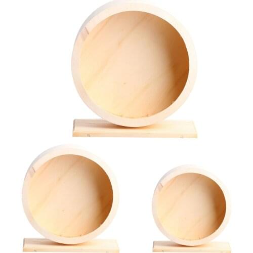 Wooden Hamster Running Spinner Exercise Wheel Rat Gerbil Small Pet Toy