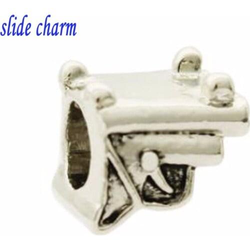 Slide charm Free shipping Shooting sports sports charm beads fit Pandora bracelet
