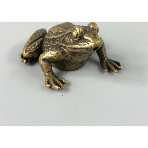 Collectible Chinese Old Antique Brass Handwork Story Frog Prince Rare Statue