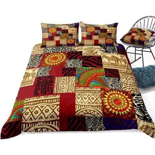 African Bedding Set Animals Duvet Cover Set Vintage Bed Linen Africa Ethnic Bed Set Kids Bedclothes Girl Boys Home Textiles