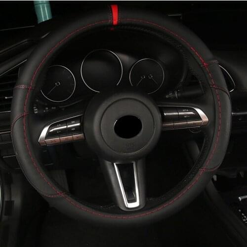 Leather steering wheel cover cow leather cover for 2020 Mazda 3 1pc