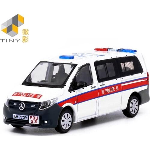 Tiny 1:64 109 Benz Vito NO.109 Police Simulation Model Car