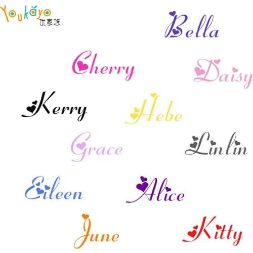 Love font Personalized Custom Name Wallpaper vinyl wall Stickers for kids Wall Art decals for Nursery decoration Home Decor