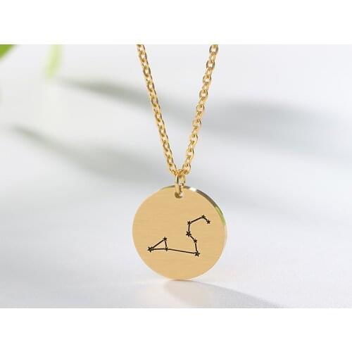Twelve Constellations Charms Necklace Capricorn Aquarius Leo Aries Taurus Gemini Cancer Virgo Libra Scorpio Sagittarius Pisces