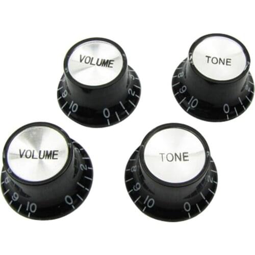 Musiclily Plastic Metric 2 Volume and 2 Tone Control Knobs for Les Paul Style Electric Guitar, Black
