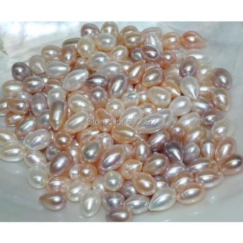 Stunning wholesale lots of 50 PCS 7-8mm Multicolor Drop half drilled Pearl