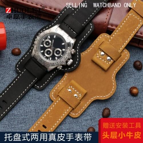 Wrist-bracket leather watch strap fit for Penahei Hamilton Rolex Universal Chain 20 22mm for mens Watch