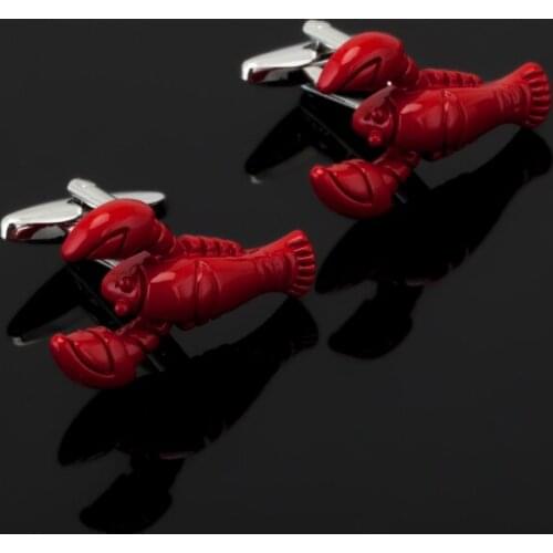 Luxury Fashion red lobster Cufflink For Mens&Women High Quality Vintage Antique France Shirt animal Cuff Links For Men Jewelry