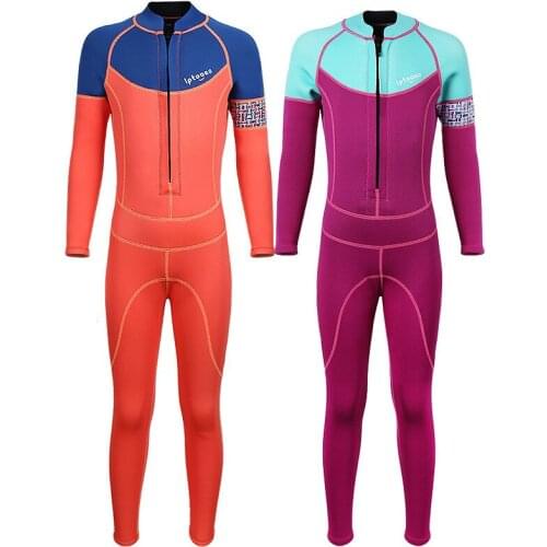 SABOLAY 2MM Neoprene Wetsuit Kids Long Sleeve Swimsuit Warm Childrens One-piece Diving Suit for Boys Girls Snorkeling Clothes