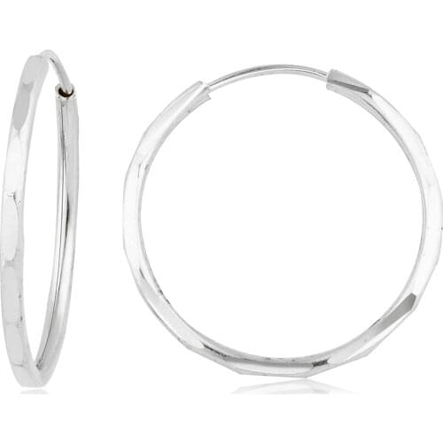 14k Pen Hoop Earrings White (2nd Model 3rd Size) W4E35022