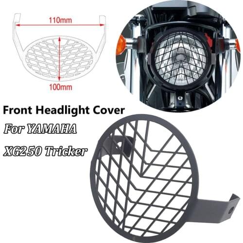 Front Motorcycle Headlight Mesh Grill Mask Steel Retro Head Lamp Cover Mount Protector Guard For YAMAHA XG250 Tricker
