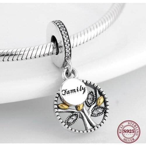 High Quality 925 Sterling Silver Family Tree Of Life Charms Pendants Fit Original Bracelet Necklace DIY Jewelry Making