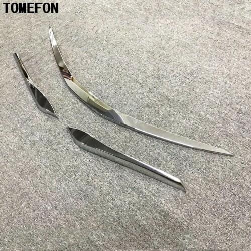 TOMEFON ABS Chrome For Toyota Camry 2017 2018 Auto Front Grille Cover Trim Overlay Car Accessories Styling 3Pcs