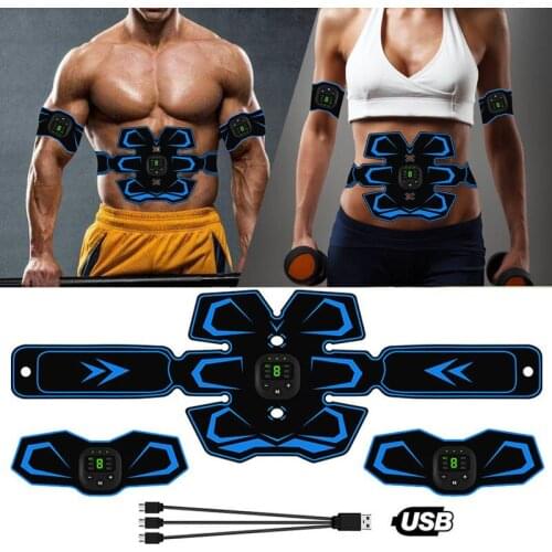 Gym Abdominal Muscle Stimulator Trainer EMS Abs Fitness Equipment Training Gear Muscles Electrostimulator Toner Exercise At Home