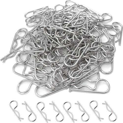 100pcs 1:10 Universal Scale Bend Body Clips Pins Sliver Black Buggy Shell RC Car Parts For Redcat HPI Himoto HSP Truck