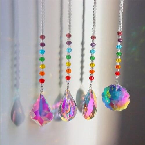 Moon Sun Light Catcher Windchimes Rainbow Maker Crystal Hanging Suncatchers Window Curtain Chandelier Outdoor Garden Home Decor
