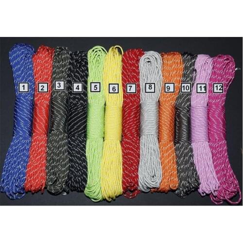 Yougle 100FT 7 Strands 4MM Core Reflective Paracord 550lb Parachute Cord Lanyard Reflective Material