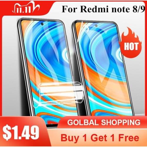 HD Screen Protector For Xiaomi Redmi Note 8 8t 9 Pro Max 9s Soft Glass Hydrogel Film For Xiaomi Mi 9T 9T Pro Full Cover Protecte