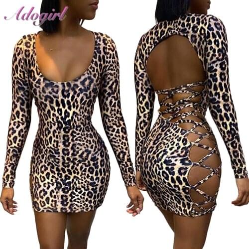 Women leopard print dress women