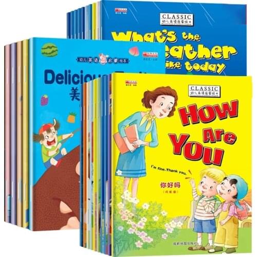 10 Books/Set English Picture Book Reading English Enlightenment Story Bilingual Picture Book for Children Age 2-6 Years Old