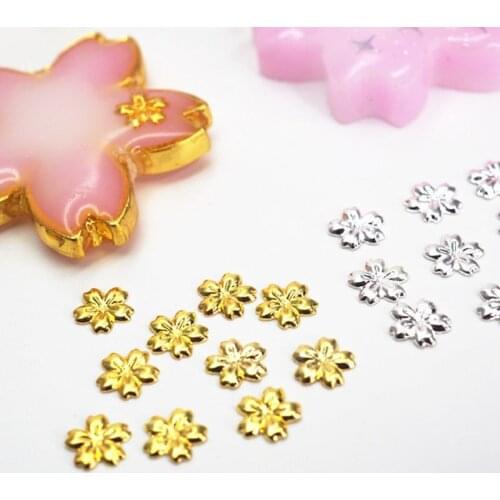 100Pcs Cherry Flower Frame UV Resin Charm Filling Bezel Setting Cabochon Fillers R2LE