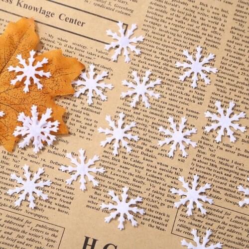 100pcs Chirstmas Snowflakes Christmas Tree Pendant Christmas Decorations for Home DIY Scrapbooking Album Party Wedding Decor